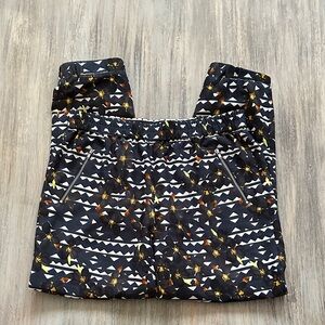 J. Crew Navy & White Floral Print Joggers